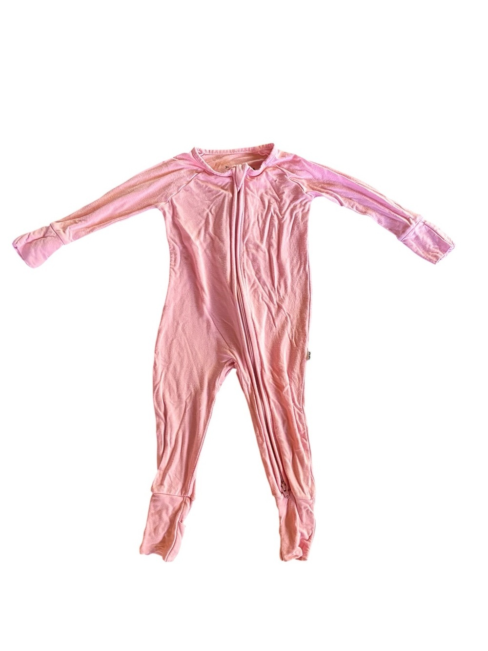 Little Sleepies Solid Bubblegum Pink Convertible Romper Sleeper Bamboo 0-3 Month - Picture 3 of 5